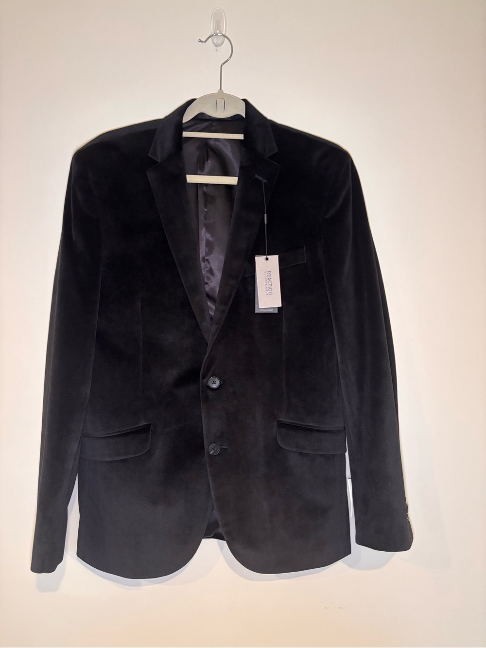 NWT Reaction by Kenneth Cole Black Velvet Sport Coat 40 R